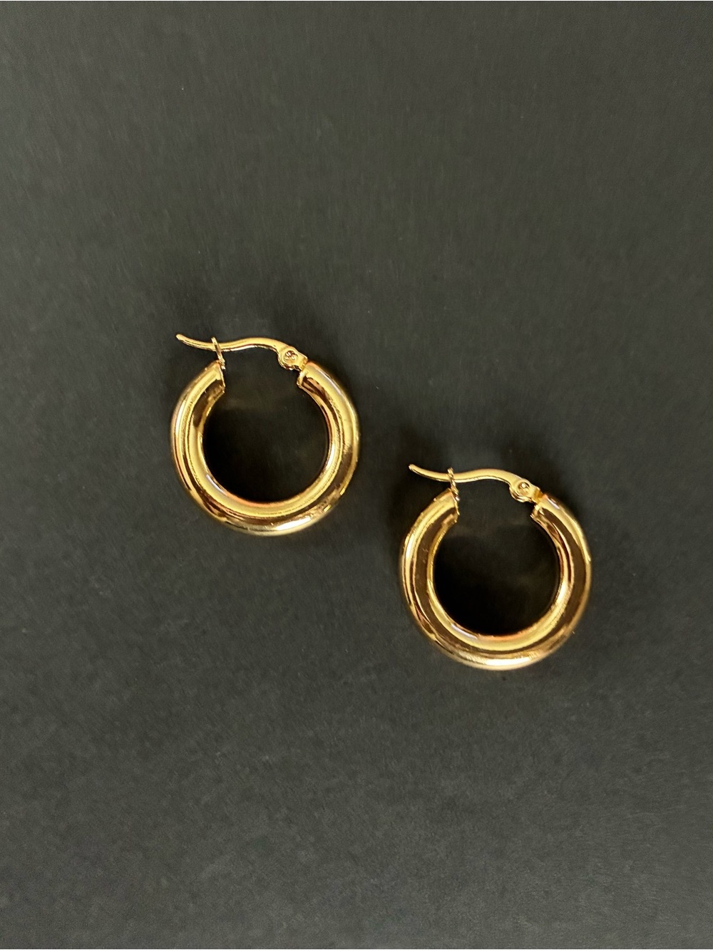 Classic Gold Hoop Earrings - Polished Chunky Hoops